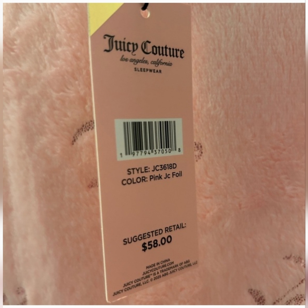 Juice Couture With Foil Logo Cozy Hooded Oversized Plush Pullover - Picture 3 of 5
